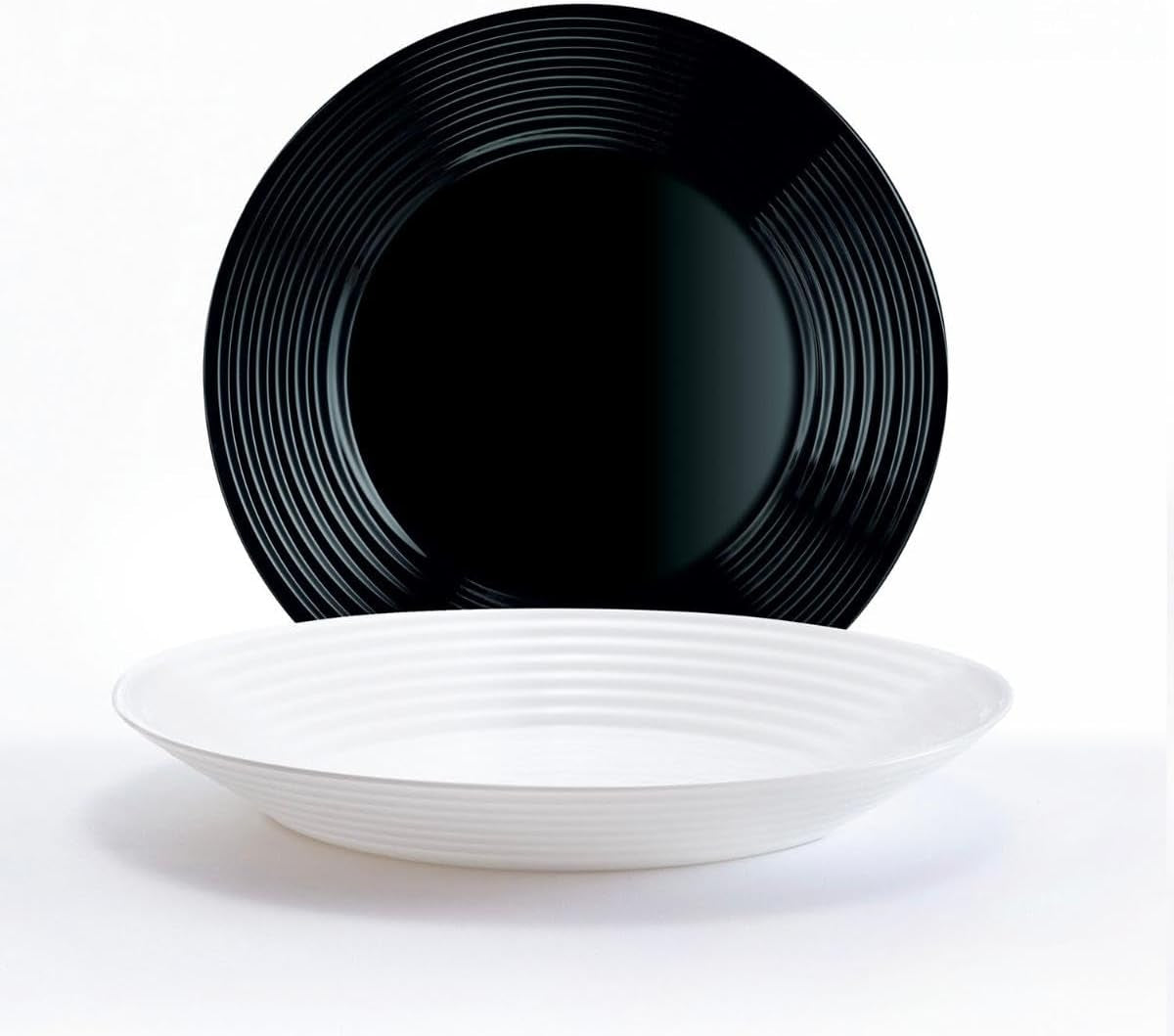 Harena N&b Glasgeschirr, 18 pièces, pour 6 personnes, blanc et noir