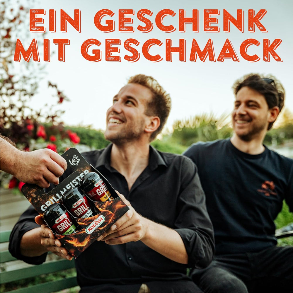 KOTÁNYI Grill Gewürze Geschenkset - 6er Träger - Geschenke für Männer - Grillzubehör & Gewürz Set für jedes BBQ - Grill Zubehör inkl. Magic Dust - [Jetzt Geburtstagsgeschenk für Männer bestellen!]