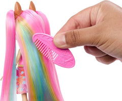 Poupées Enchantimals, poupée à cheveux de luxe Sunshine Beach et ami animal, petite poupée avec jupe amovible et accessoires, cadeaux pour enfants, HTJ70 Naty Shop Dolls