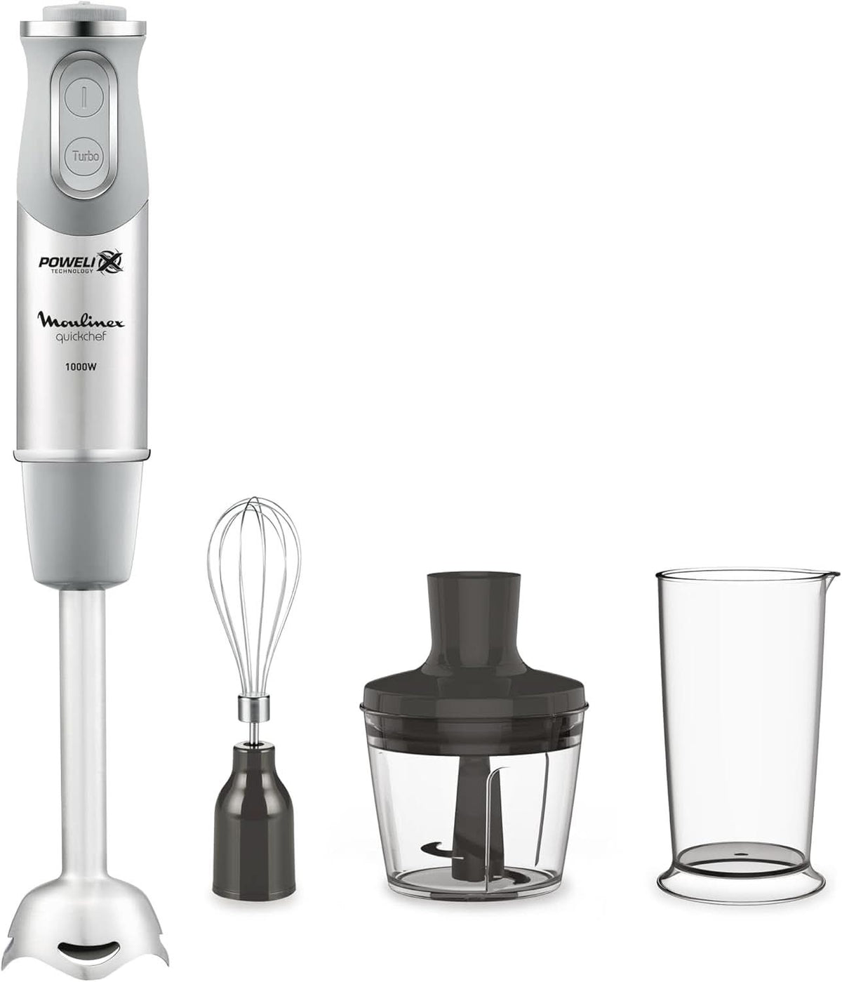Quick Chef Quickchef – Stabmixer Mit 3 Zubehör, Edelstahl, 10 Geschwindigkeiten, 1000 W Mère et Enfant Naty Shop