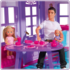 Simba 104661996 - Steffi Love Dreamhouse, grande maison de jeu, 4 pièces, sans marionnettes, 84 cm de haut, deux étages, cloche fonctionnelle, maisons de poupées pliables Naty Shop