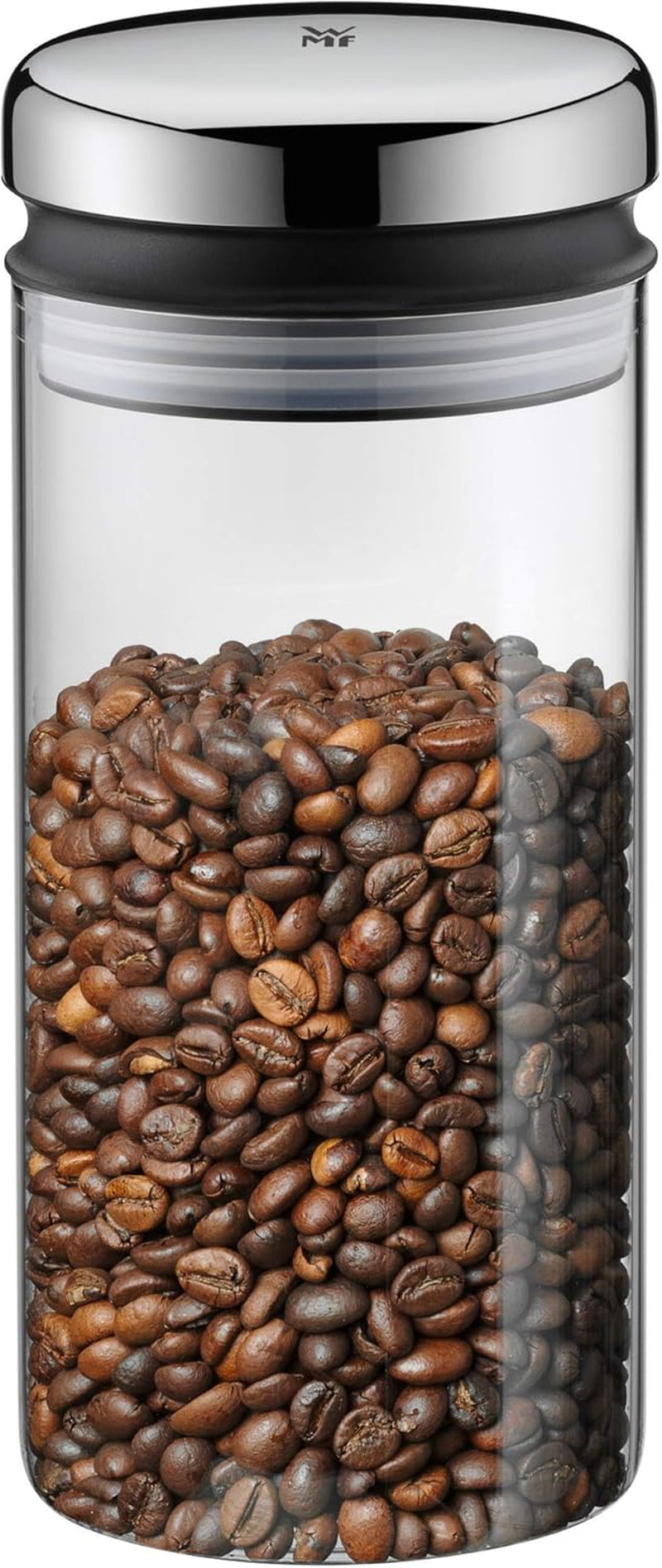 Boîte à café cuillère à café WMF Kult Cromargan en acier inoxydable avec finition mate 500 g et pot de conservation en verre de 1 litre Depot lavable au lave-vaisselle Boîtes de conservation des aliments Naty Shop