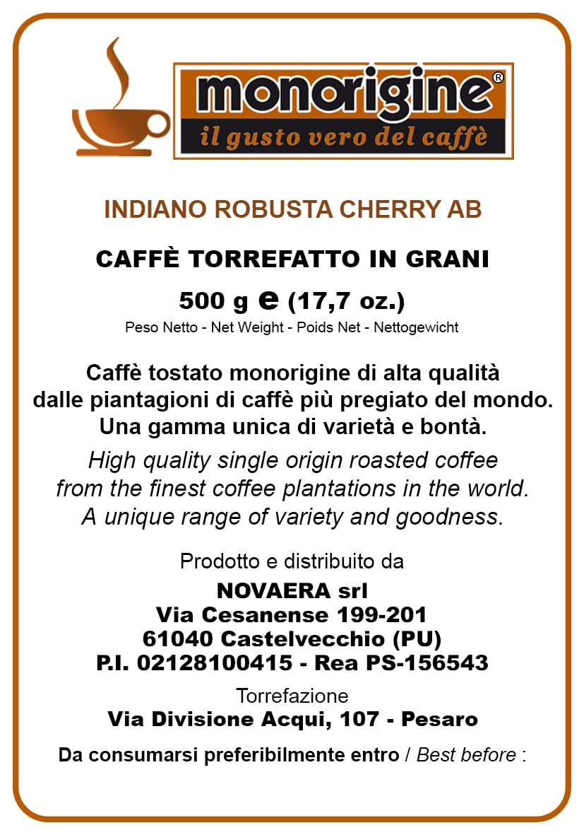 Café indien en grains Robusta Cherry AB 500g - Café