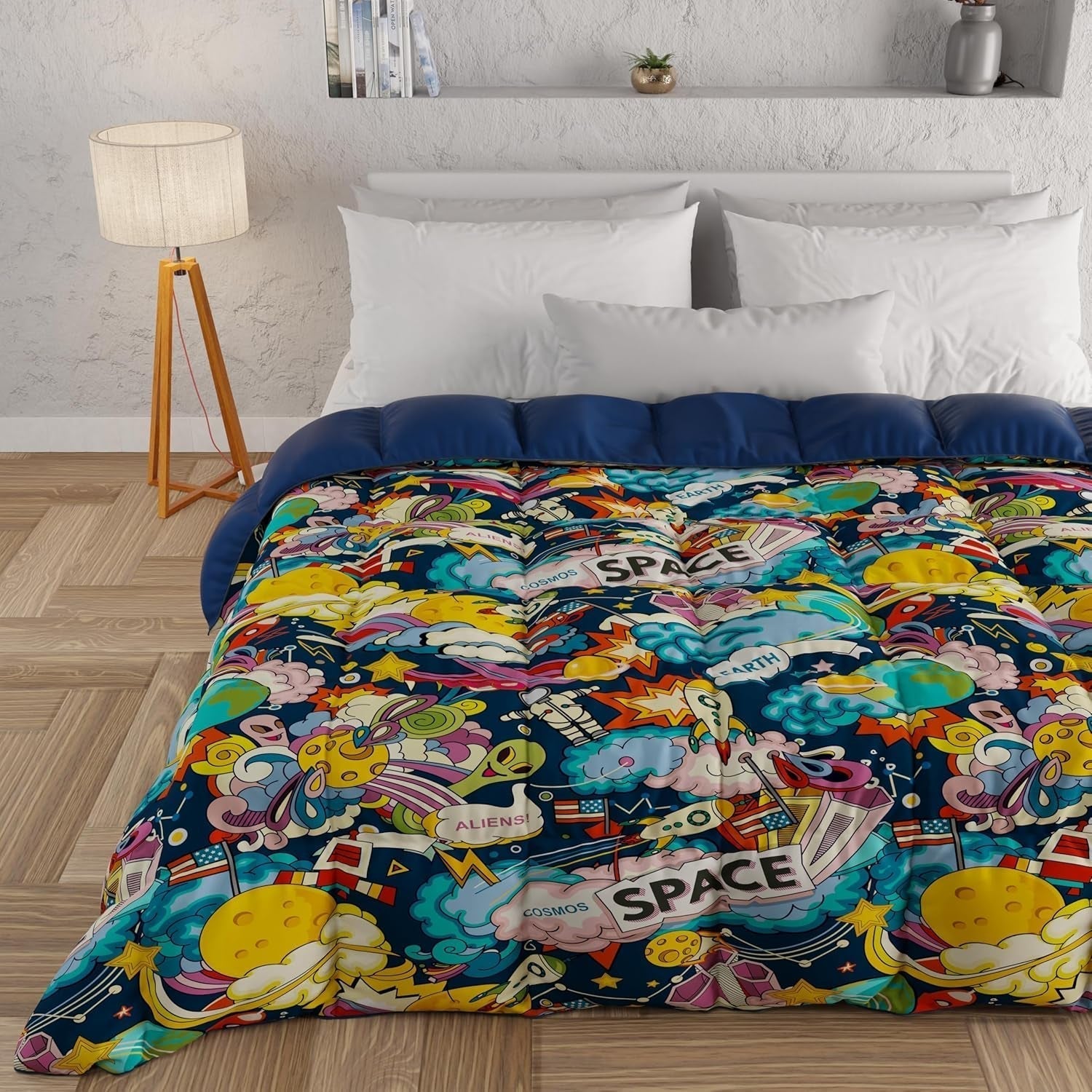 PETTI Artigiani Italiani - Plapumă de iarnă, Plapumă de iarnă, Plapumă simplă, Cu două fețe, Monocolor și imprimare digitală, 100% microfibră antialergică, Made in Italy Plapumi si pilote Naty Shop Spațiu Pat de o persoană