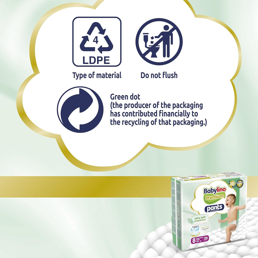 Pantalon Premium taille 8 avec filtre ultra doux, XXL (20+ kg), 104 pièces