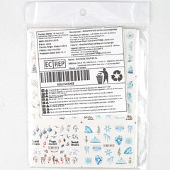 Autocollants pour ongles de Noël 3D auto-adhésifs à transfert d'eau, arbre de Noël, flocon de neige, élan, pingouin, nail art de Noël, dessins d'ongles d'hiver, autocollants de Noël, accessoires pour ongles