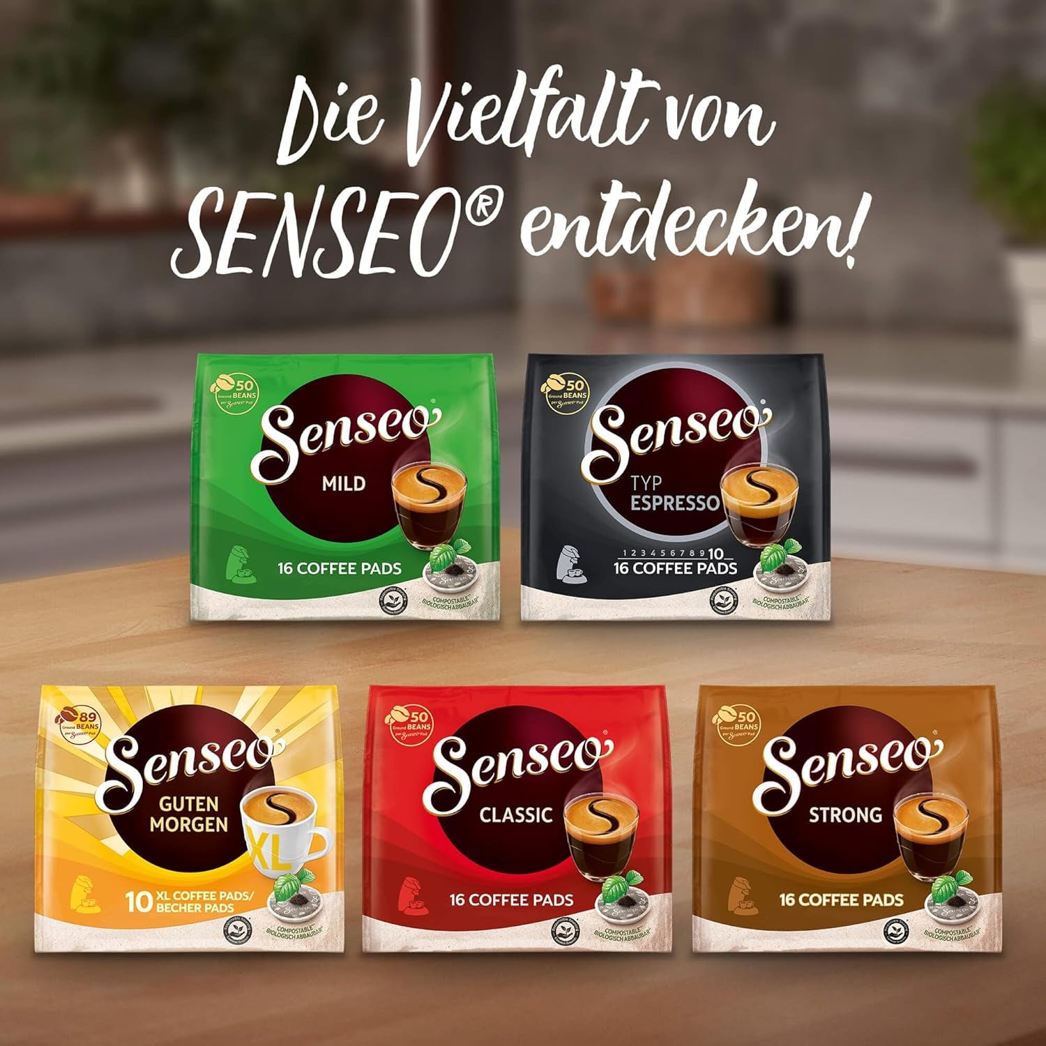 Senseo Pads Premium Selection, 5 x 16 Getränke, 80 Kaffeepads