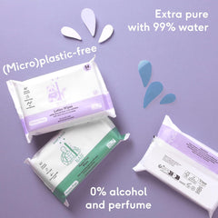 Naïf Lingettes Bébé Sans Plastique 54 Pièces (1 Paquet x 54 Pièces) - Pour les Fesses, le Corps et le Visage de Bébé - Ingrédients Naturels