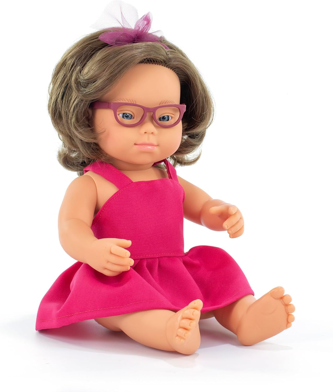 Miniland Puppe, 38cm, europäisches Mädchen mit Vitiligo. In Spanien hergestellt. Anatomisch korrekt. My Friend & Me Collection