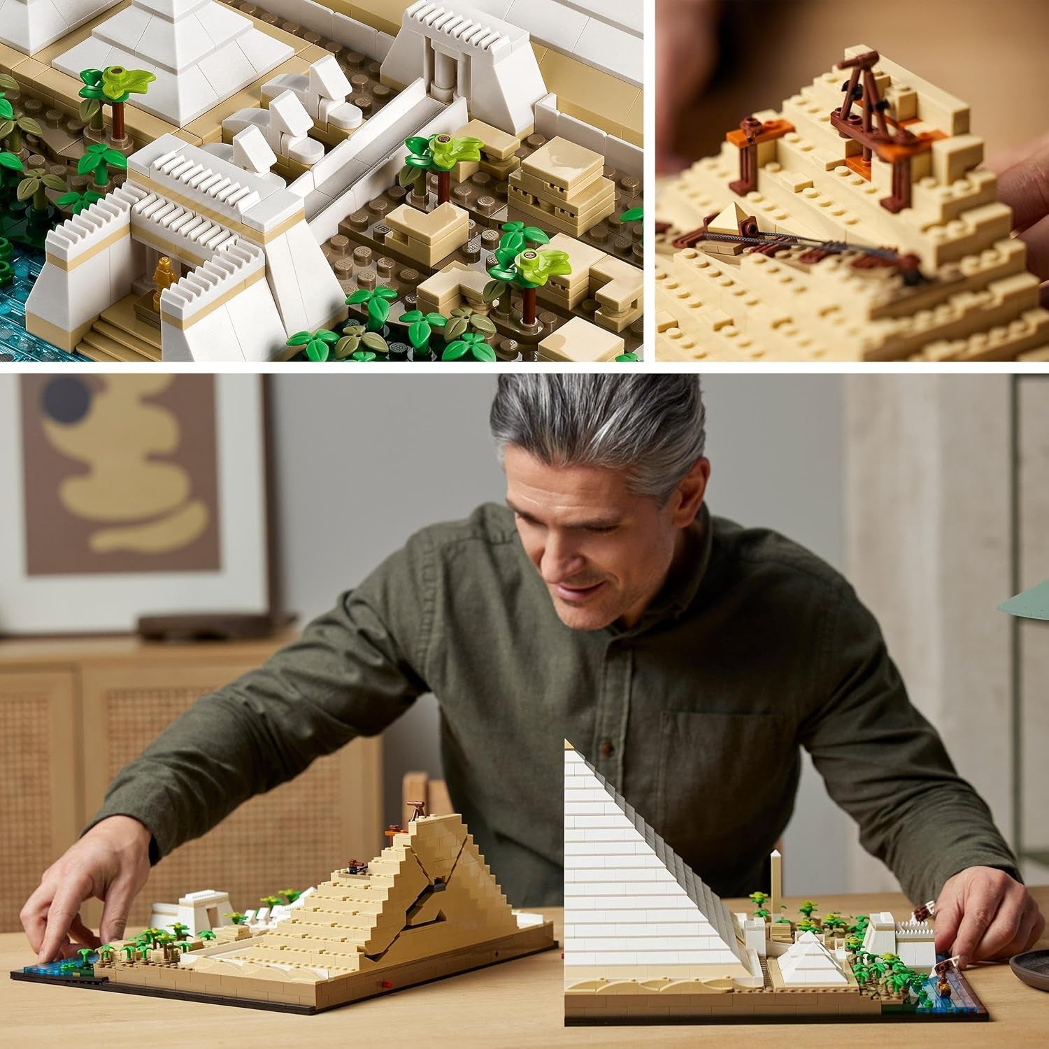 LEGO 21058 Architecture La Pyramide de Khéops Kit de construction pour loisirs créatifs, idée cadeau pour adultes, hommes, femmes, mère, père, activité créative, collection de monuments célèbres Besuche den LEGO-Store