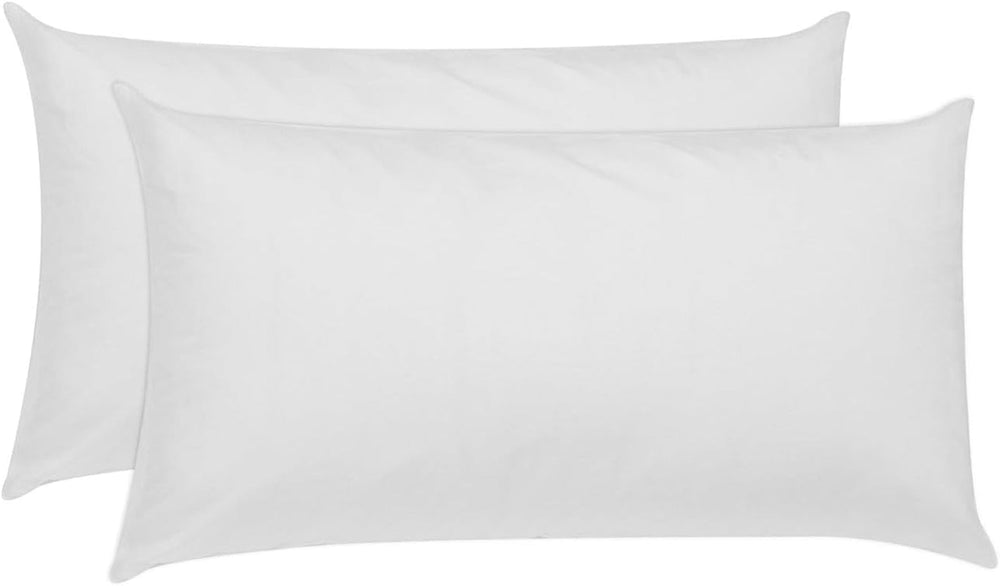 Pikolin Home Lot de 2 oreillers en fibres hypoallergéniques avec housse en coton anti-acariens - Fermeté réduite pour dormir en bas 60 cm 60 x 40 cm Naty Shop Oreillers standard Titre par défaut