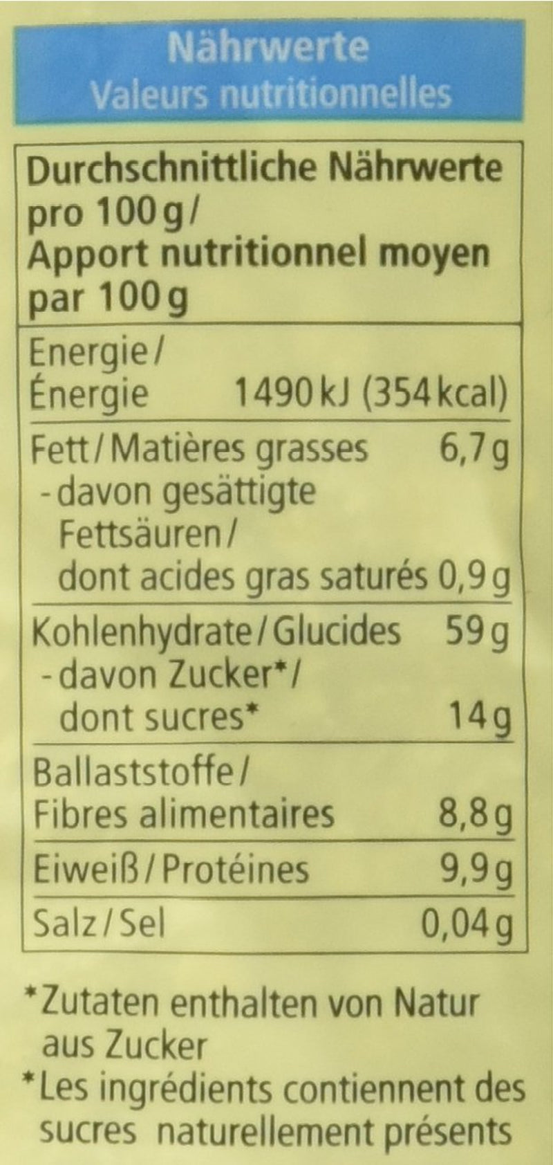 Muesli Bircher bio, végétalien (1 x 500 g)