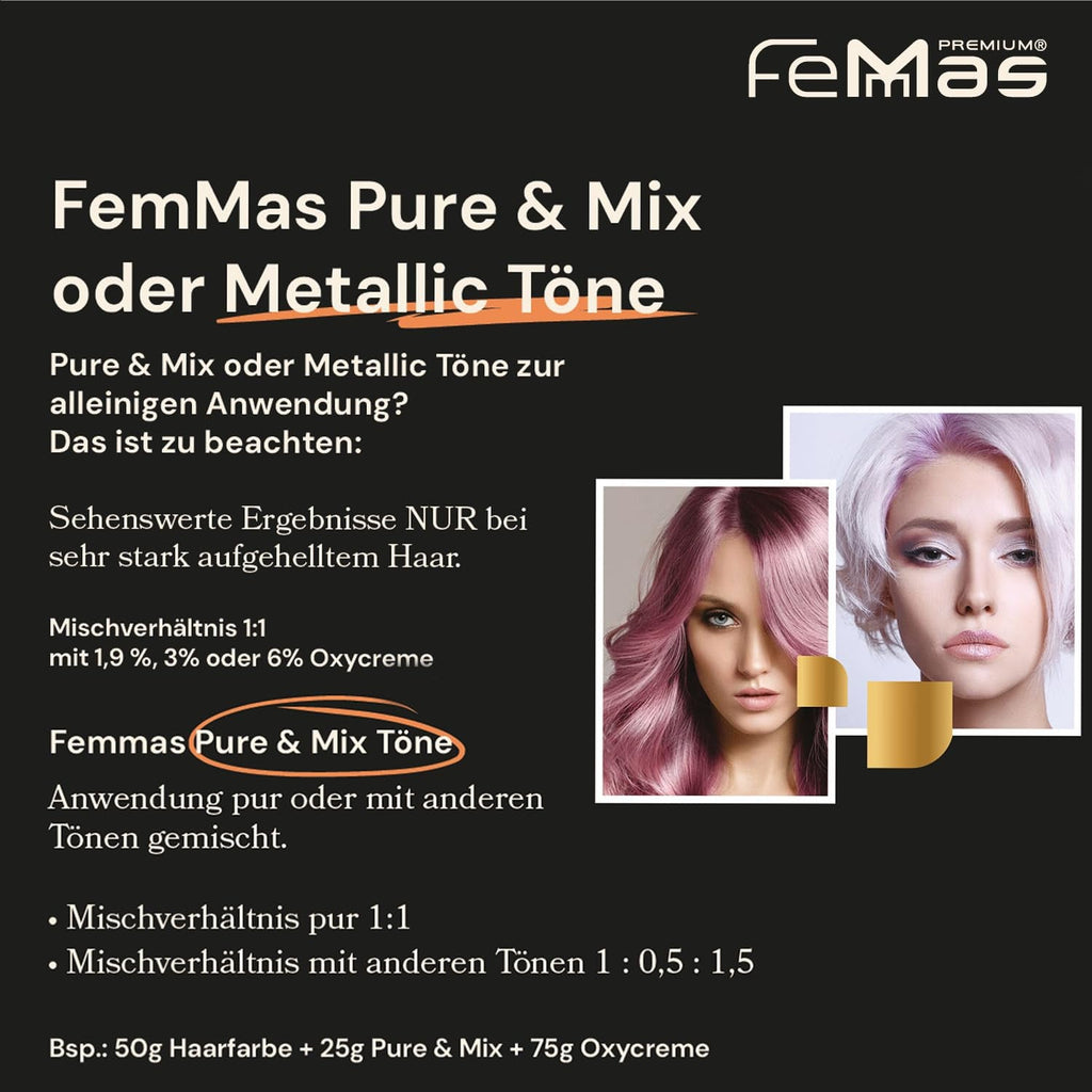 FemMas Hair Colour Pure & Mix Red I Cremă profesională cu ulei de argan, keratină și ceramide I Ca o vopsea de păr permanentă sau nuanță pentru rezultate radiante, de lungă durată I 100 ml Vopsea pentru par Naty Shop