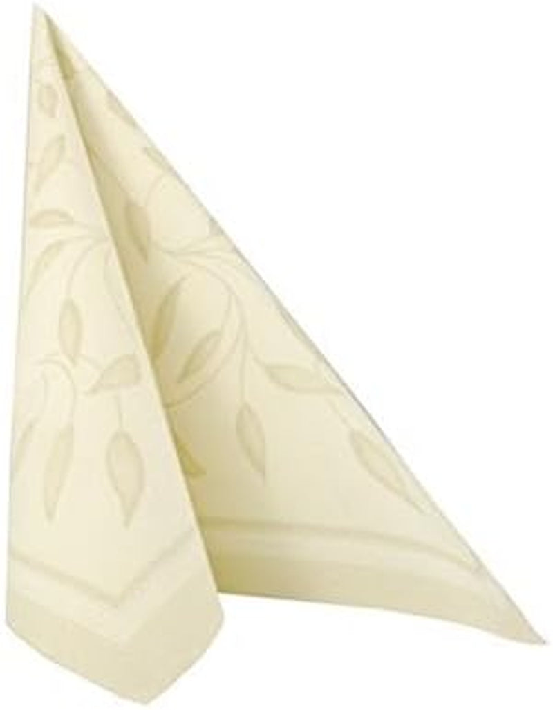 Papstar, 50 serviettes "Collection ROYAL" pli 1/4 40 Cm X 40 Cm champagne "Nouvelle Méditerranée", #11651
