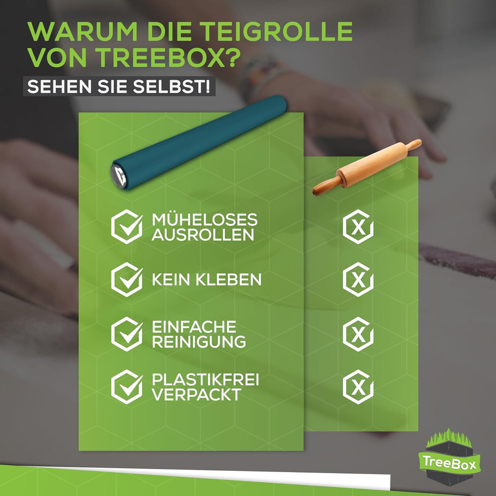 Rouleau à pâtisserie - rouleau à pâte en silicone et acier inoxydable - rouleau à pâtisserie moderne sans poignée avec effet antiadhésif, étale le fondant et la pâte en un rien de temps, outils de pâtisserie