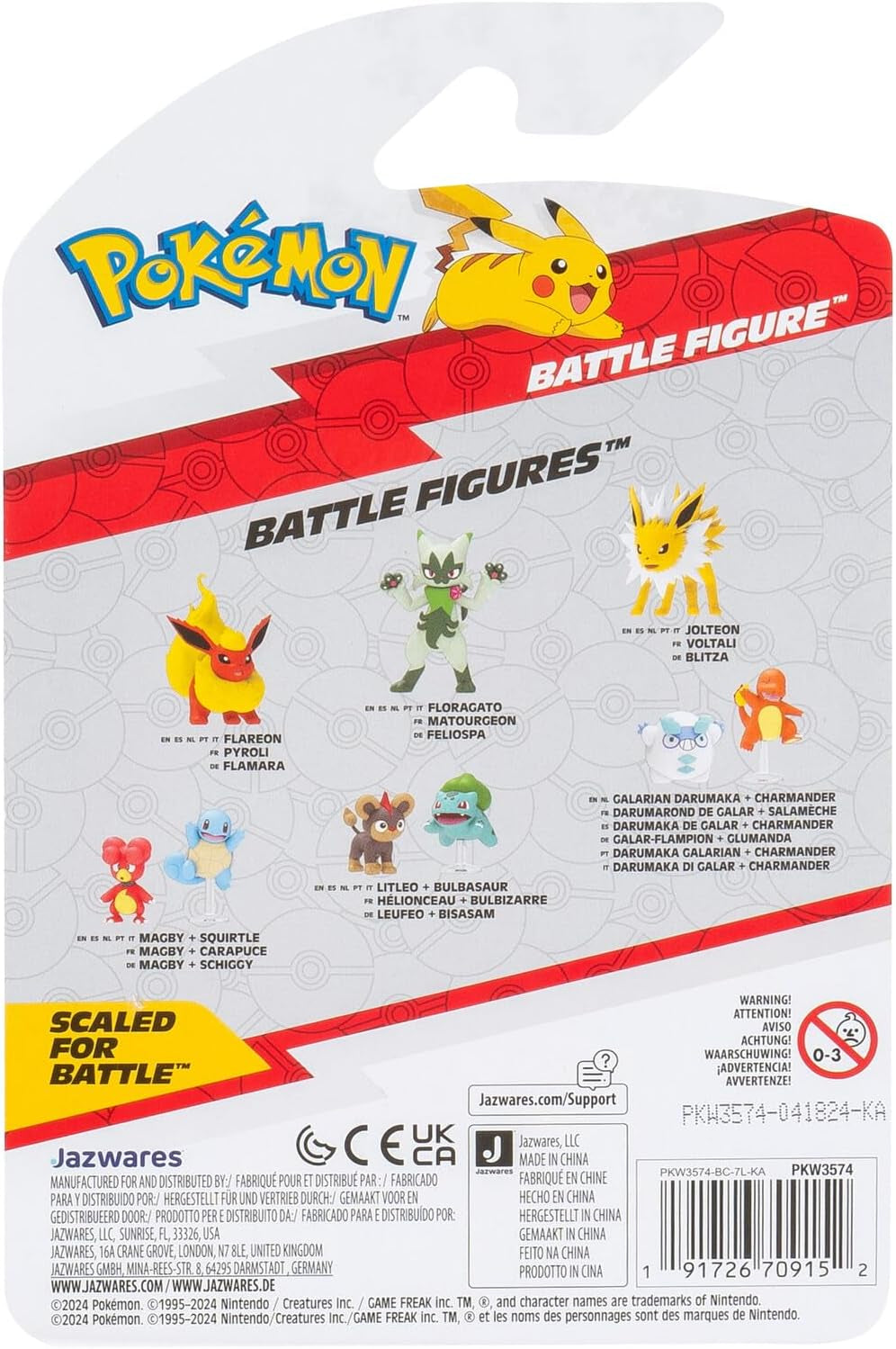 Pokémon PKW3574 - Battle Figure Pack - Blitza, Figurine officielle détaillée, 7,5 cm Figurines Naty Shop