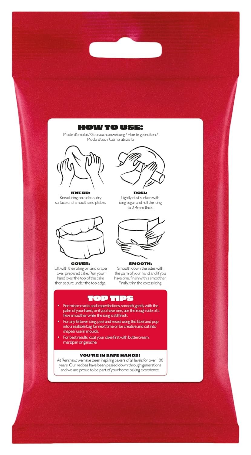 Fondant Rouge Coquelicot 250g - Prêt à rouler, parfait pour le glaçage et la décoration de gâteaux, cupcakes et biscuits - Rouge Coquelicot - 250g Pâte à sucre Naty Shop