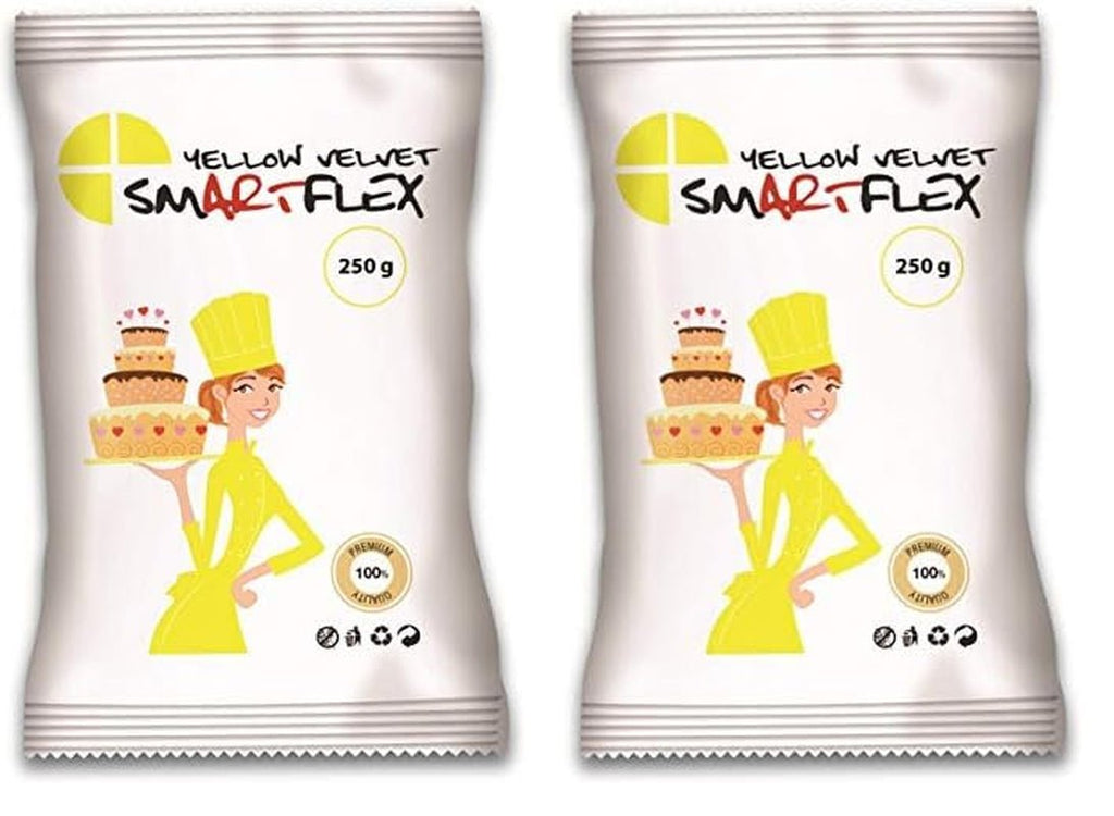 Fondant Yellow Velvet, 250 g Pasta de zahar Naty Shop 250 G (pachet de 2)