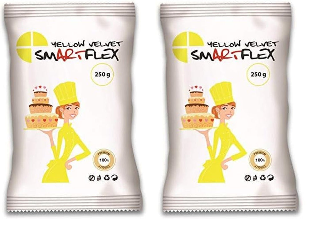 Fondant Velours Jaune, 250 g Naty Shop pâte à sucre 250 G (lot de 2)