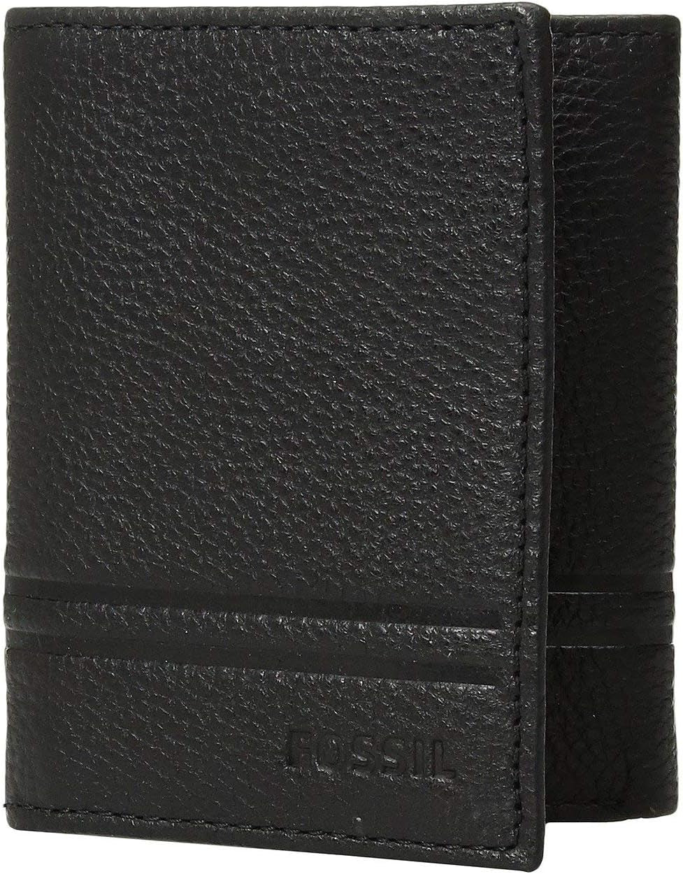 Fossil Wilder Trifold Accessoires de Voyage Portefeuille à Trois Volets Portefeuille Homme Naty Shop Noir Sauvage Taille Unique