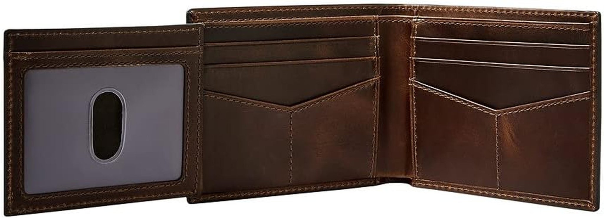 Fossil Mens Derrick Travel Accessory Bi Fold Wallet, Dark Brown, 11.43 cm L x 1.6 W 9.22 H EU Portofel Barbati Naty Shop