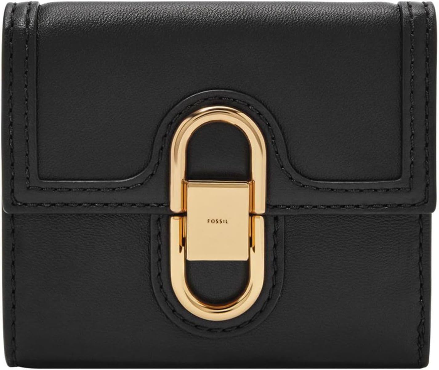 Fossil trifold de damă Avondale din piele, SL8292216 Portofel Femei Naty Shop Negru 10,8 cm L X 1,3 cm W X 10,2 cm H