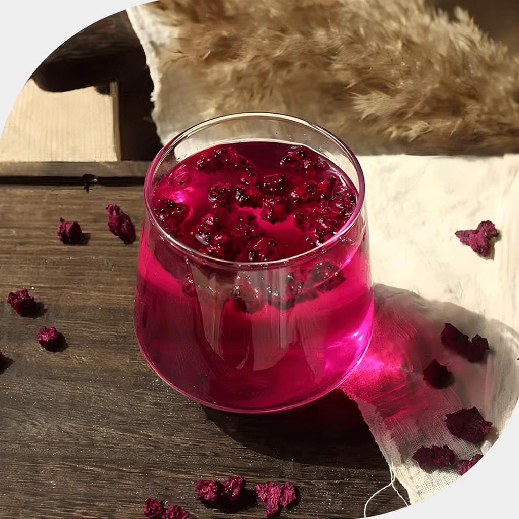 Fruit du dragon lyophilisé, 100 g de fruit du dragon épicé avec 1 ingrédient, sans sucre ajouté, cubes de fruit du dragon à boire Produits déshydratés