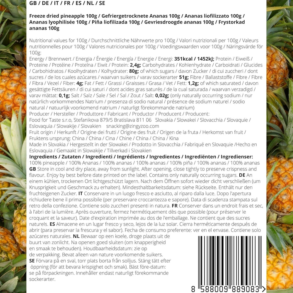 Fruits lyophilisés | Ananas 100% pur Fruits lyophilisés Ananas lyophilisé | Fruits lyophilisés sans sucre ajouté | Ananas lyophilisé croustillant - aromatique - délicieux ZingyZoo Produits déshydratés Naty Shop