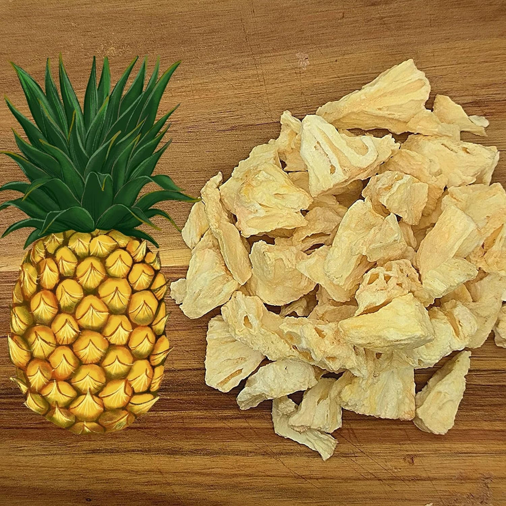 Fruits lyophilisés | Ananas 100% pur Fruits lyophilisés Ananas lyophilisé | Fruits lyophilisés sans sucre ajouté | Ananas lyophilisé croustillant - aromatique - délicieux ZingyZoo Produits déshydratés Naty Shop