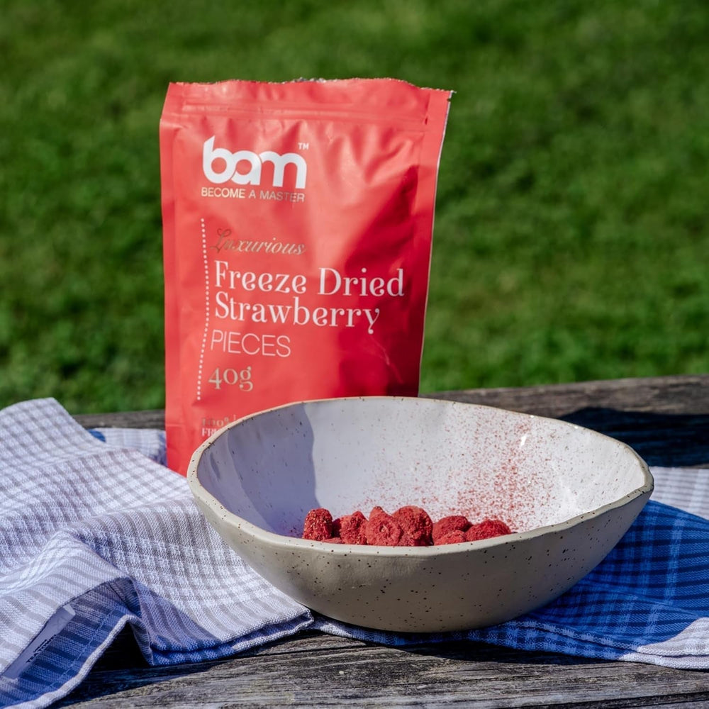 Fruits lyophilisés BAM, 40 grammes, fruits naturels, desserts parfaits, saveur riche (fraise) Produits déshydratés Naty Shop