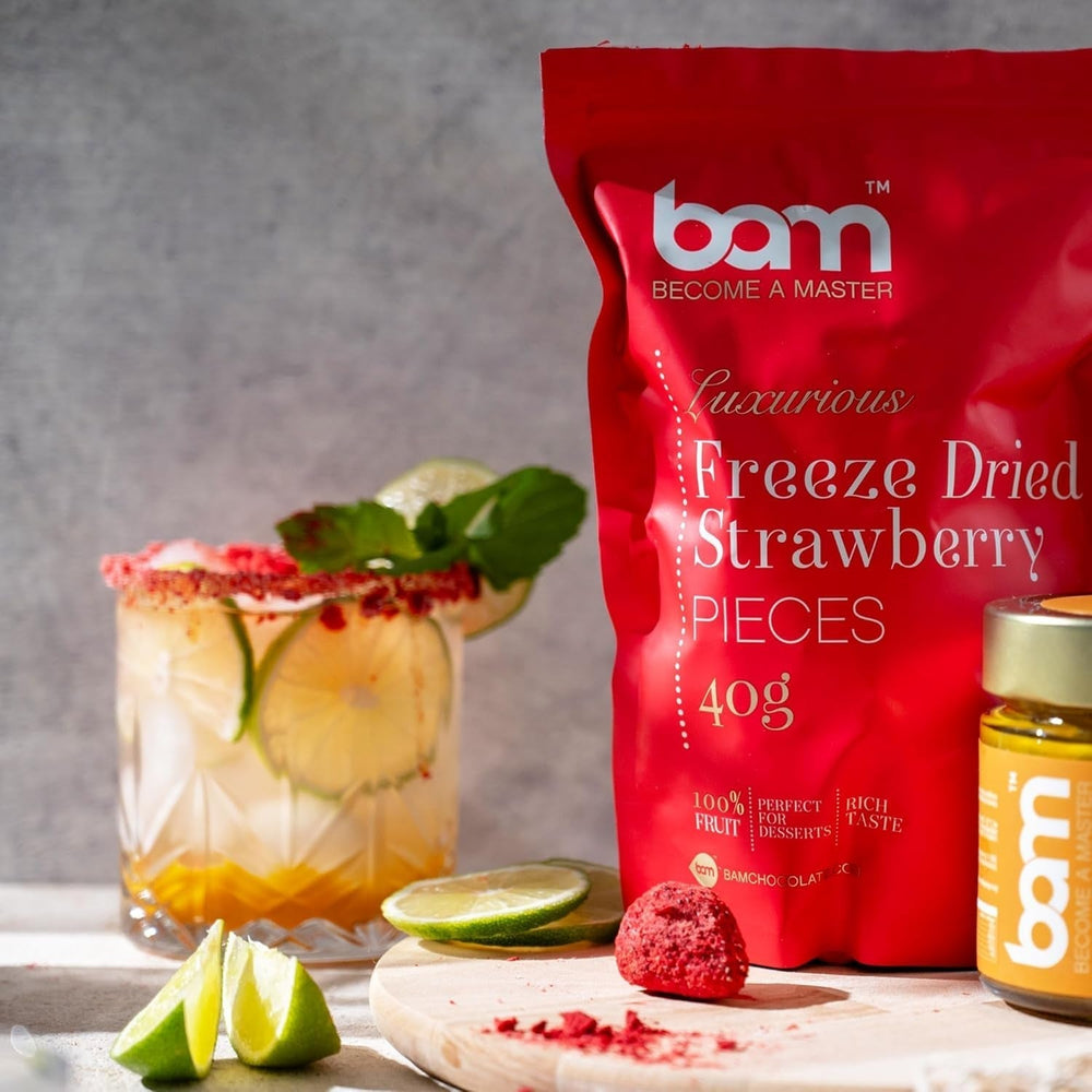 Fruits lyophilisés BAM, 40 grammes, fruits naturels, desserts parfaits, saveur riche (fraise) Produits déshydratés Naty Shop