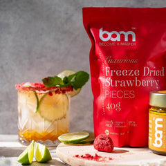 Fruits lyophilisés BAM, 40 grammes, fruits naturels, desserts parfaits, saveur riche (fraise) Produits déshydratés Naty Shop