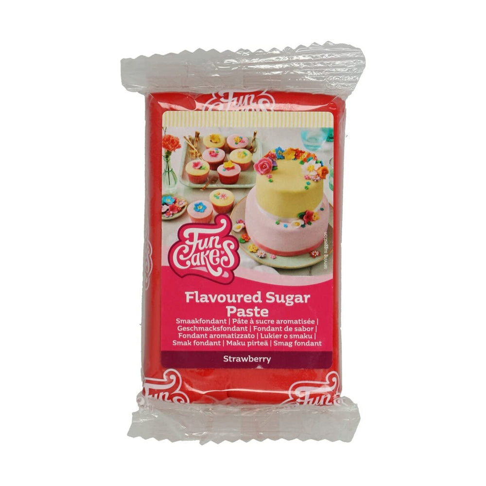 Fondant FunCakes au goût de citron : Goût délicieux, texture onctueuse, facile à étaler, fondant roulé, parfait pour les gâteaux, cupcakes et biscuits. Halal, casher et sans gluten. 250 g (paquet de 3) Naty Shop Pâte à Sucre 250 G Fraise