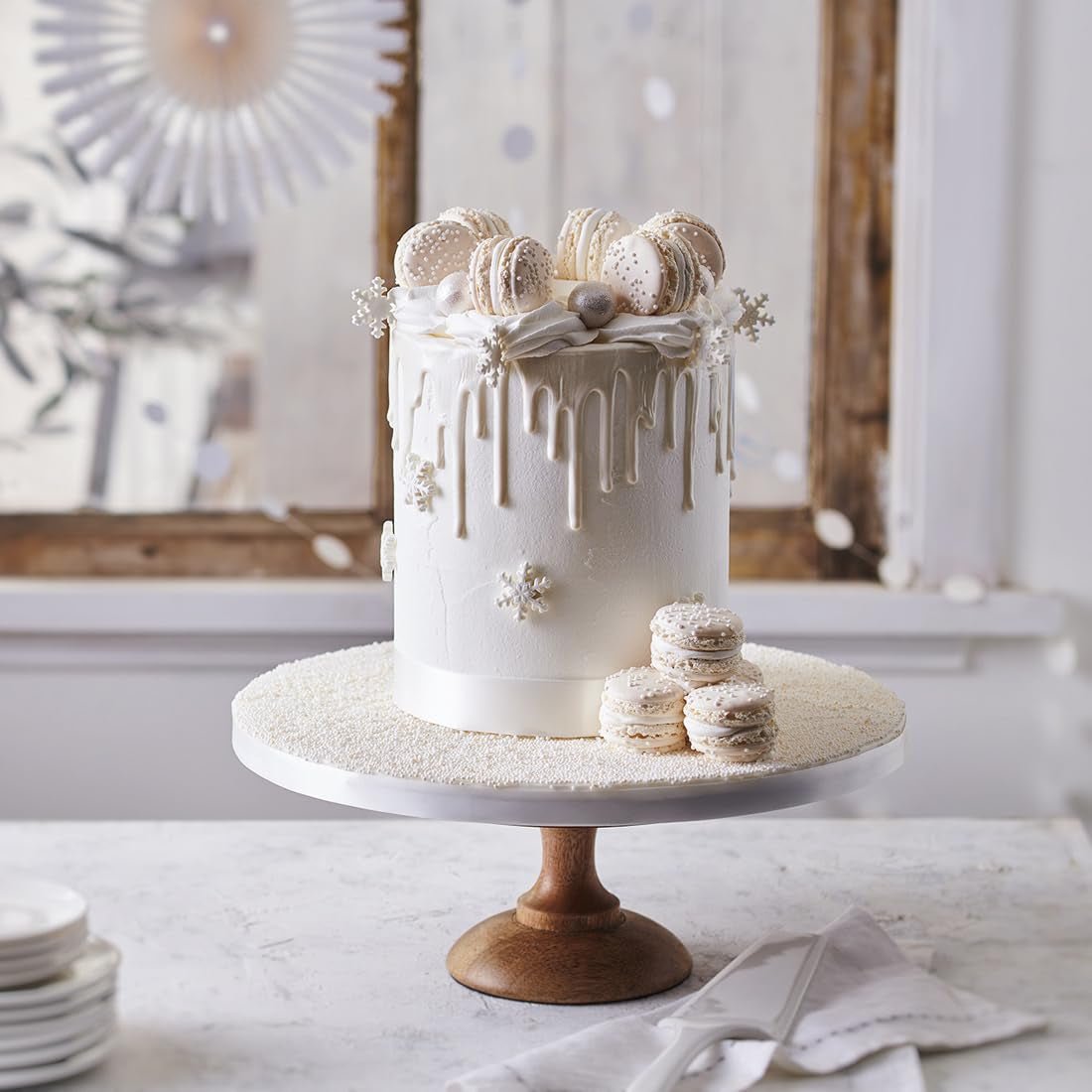 Fondant laminé blanc brillant FunCakes : facile à utiliser, lisse, flexible, doux et malléable, parfait pour la décoration de gâteaux, halal, casher et sans gluten. 1 kg de pâte à sucre Naty Shop