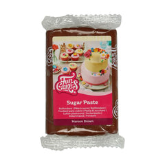Fondant laminé marron marron FunCakes : facile à utiliser, lisse, flexible, doux et pliable, parfait pour décorer des gâteaux, halal, casher et sans gluten, 250 g de pâte à sucre Naty Shop Default Title