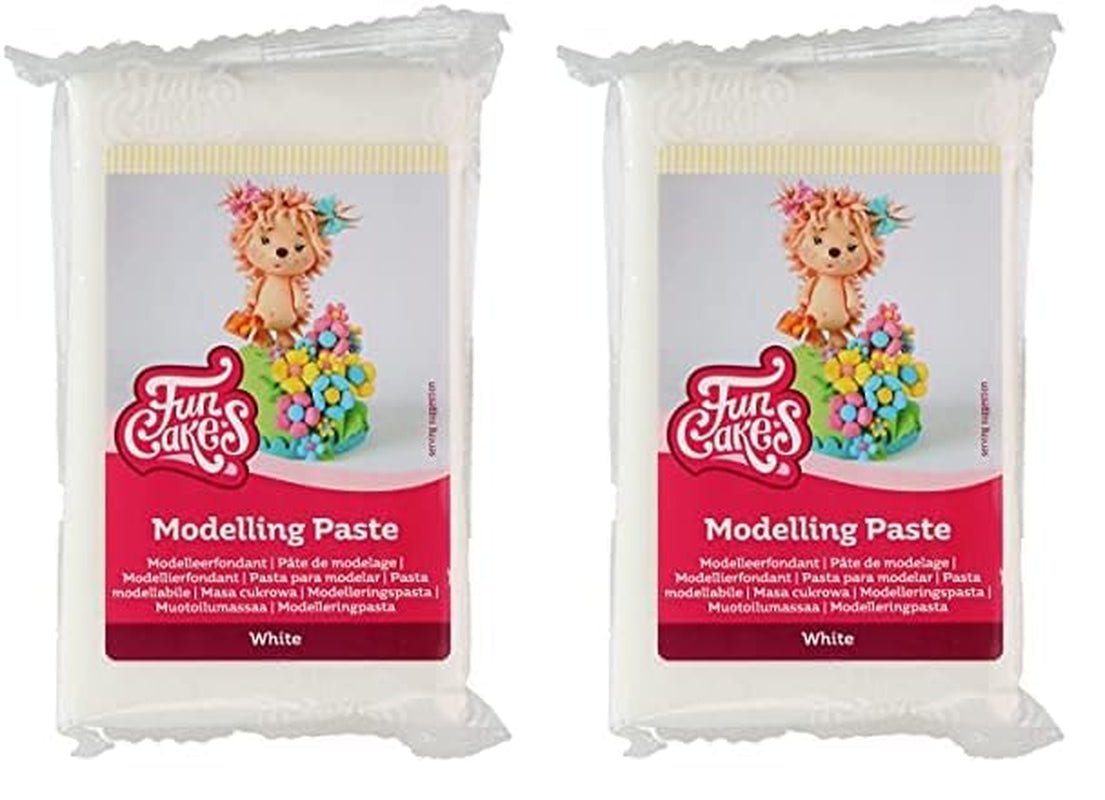 Pâte à Modeler FunCakes Blanche : Parfaite pour modeler des figurines, des dessus de gâteaux et des volants. Fort, lisse et souple. Halal, casher et sans gluten. 250 g. (pack de 2) Naty Shop Pâte à sucre blanche 250 grammes (pack de 2)