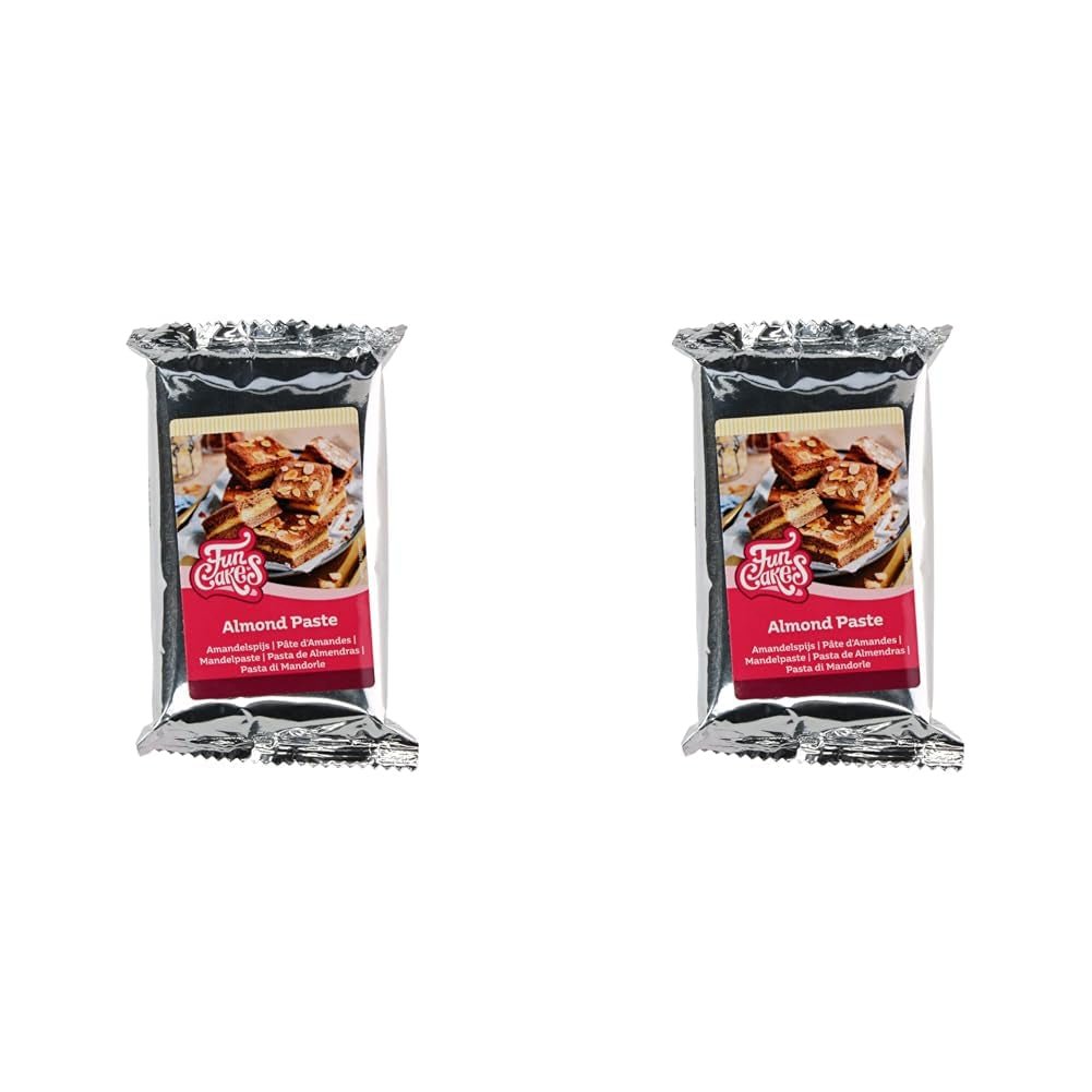 Pâte d'amande FunCakes (1:1) : Goût délicieux, texture fine, facile à étaler, pâte d'amande, parfaite pour les gâteaux et biscuits. Halal et sans gluten. 250 g (lot de 2) Pâte à sucre Naty Shop 250 grammes (lot de 2)