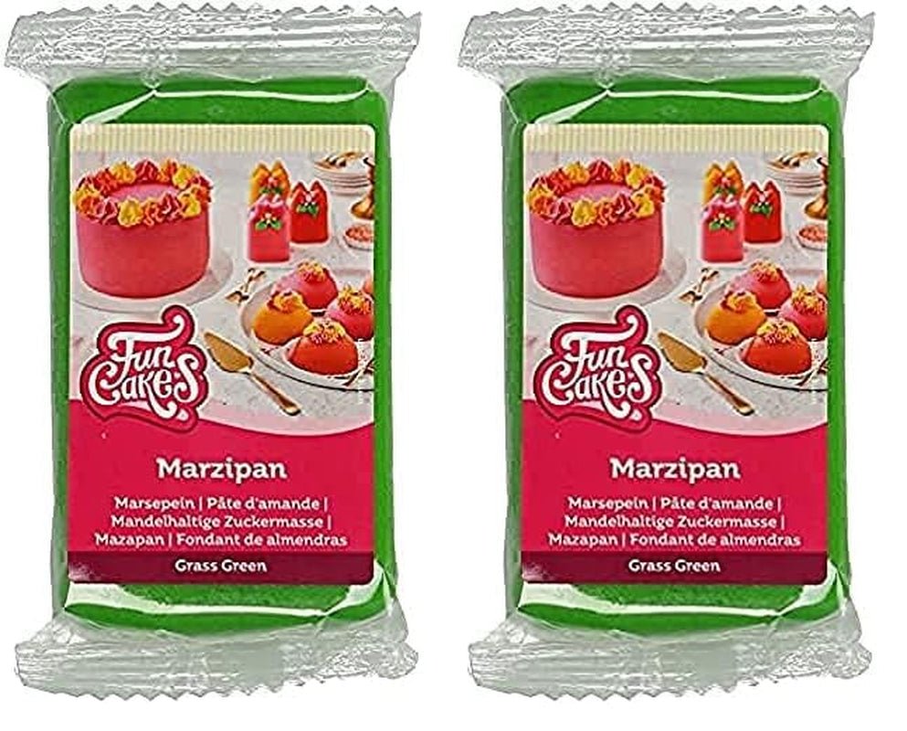 Pâte à Sucre Amande FunCakes (Massepain Hollandais) Vert Herbe : Facile à utiliser et onctueuse, parfaite pour décorer les gâteaux, halal, casher et sans gluten 250g (pack de 2) Naty Shop Pâte à Sucre Vert Herbe 250G (pack de 2)
