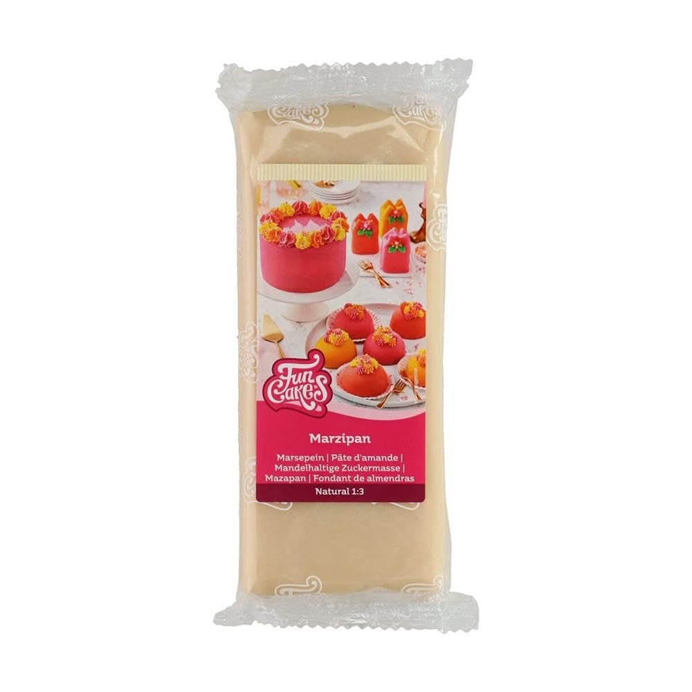 Pâte à sucre d'amande FunCakes (pâte d'amande hollandaise) naturelle (1:3) : prête à rouler, facile à utiliser, parfaite pour décorer les gâteaux, Halal, casher et sans gluten. 1 kg. Naty Shop Pâte à sucre naturelle (1:3)