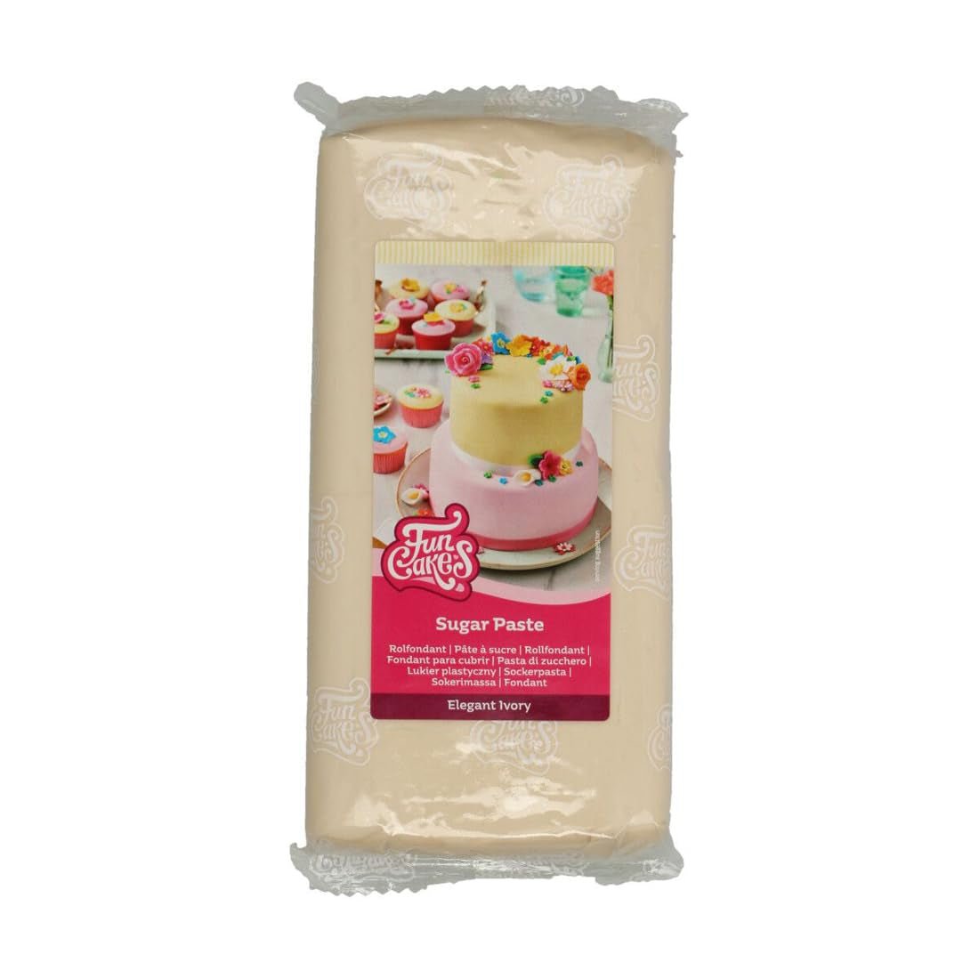 FunCakes Roll Fondant Elegant Ivory : Facile à utiliser, lisse, flexible, souple et malléable, parfait pour décorer des gâteaux, halal, casher et sans gluten. 1 kg de pâte à sucre Naty Shop Default Title