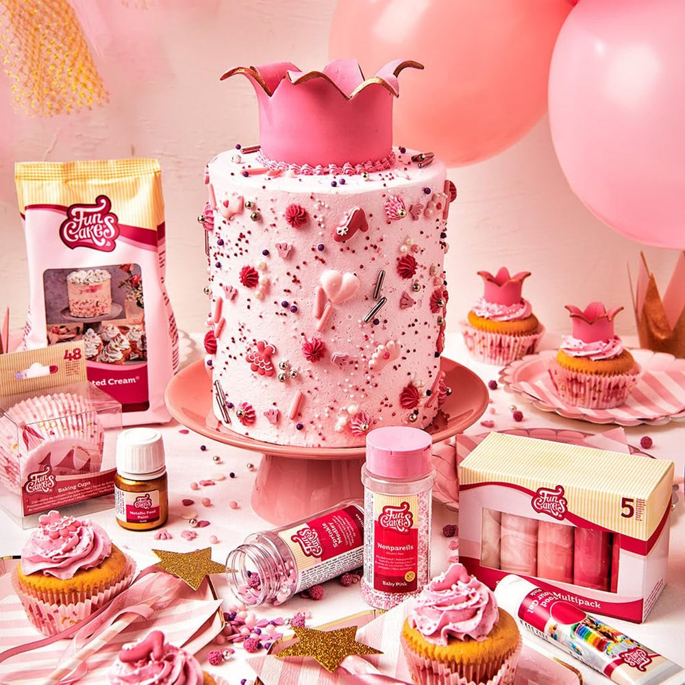 FunCakes Roll Fondant Hot Pink : Facile à utiliser, lisse, flexible, souple et malléable, parfait pour décorer les gâteaux. Sans gluten. 1 kg de pâte à sucre Naty Shop