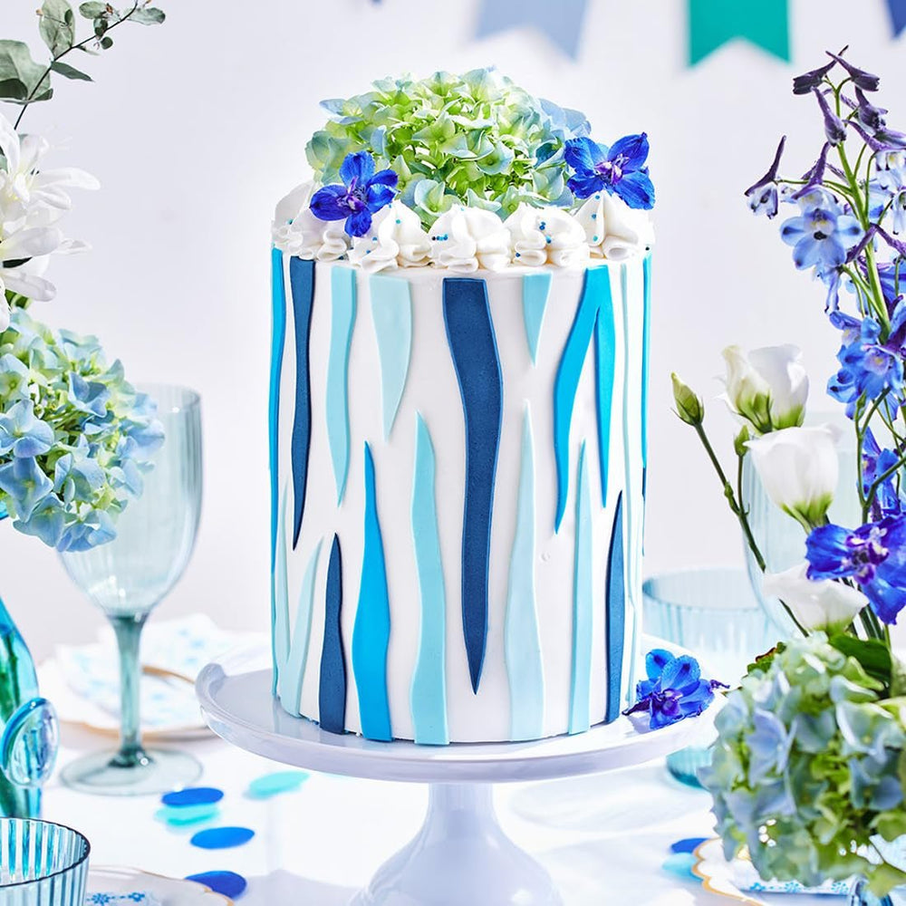 Fondant Laminé FunCakes Bleu Mer : Facile à Utiliser, Lisse, Flexible, Doux et Pliable, Parfait pour Décorer des Gâteaux, Halal, Casher et Sans Gluten, 250g de Pâte à Sucre Naty Shop