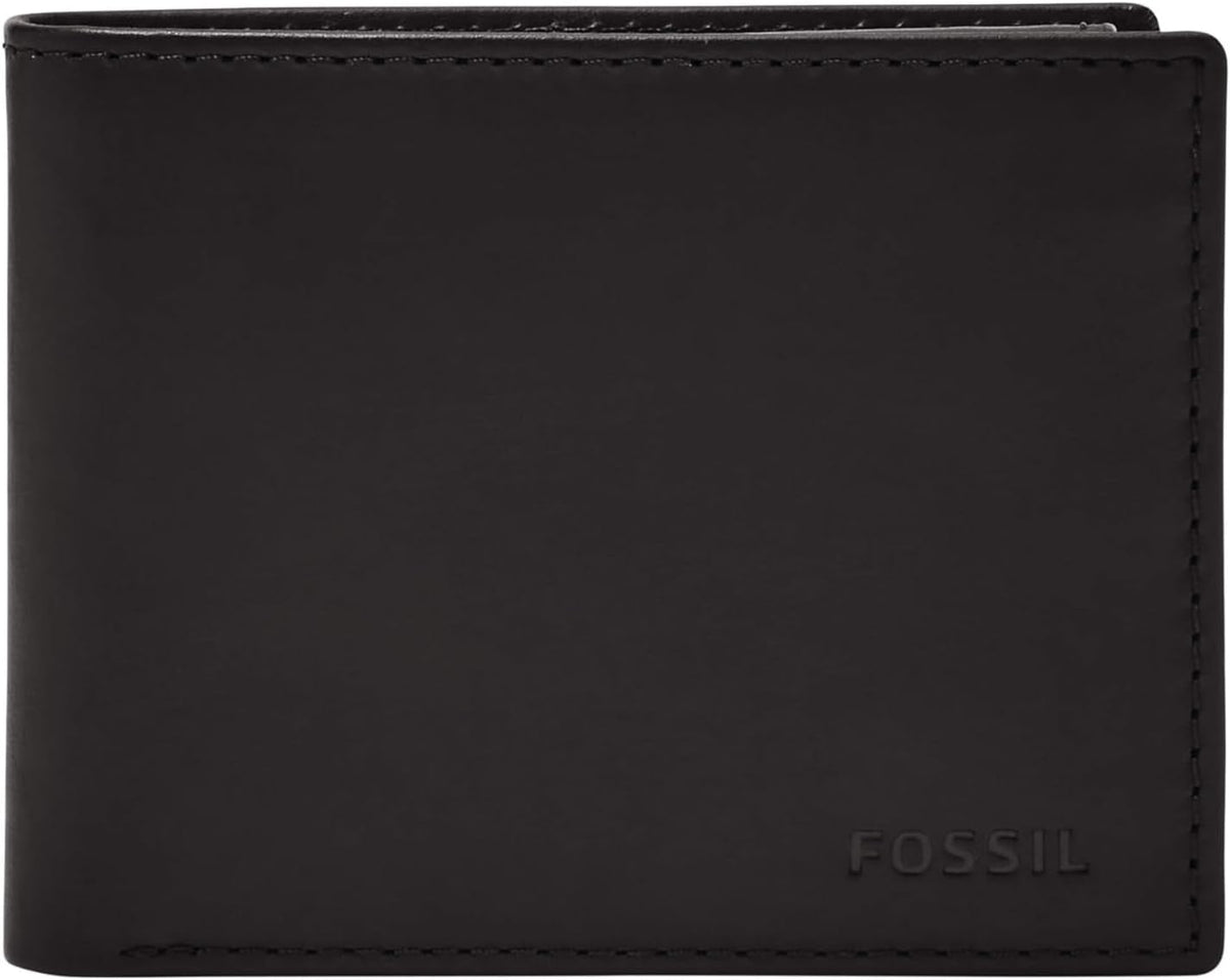 Fossil Derrick Porte-Passeport à Deux Volets en Cuir avec Blocage RFID pour Homme avec Porte-Carte Amovible Naty Shop Portefeuille pour Homme Noir