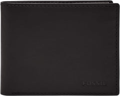 Fossil Derrick Porte-Passeport à Deux Volets en Cuir avec Blocage RFID pour Homme avec Porte-Carte Amovible Naty Shop Portefeuille pour Homme Noir