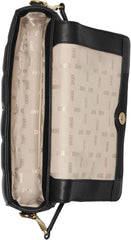 DKNY Sac à bandoulière à rabat pour femme, noir/jaune Naty Shop Sacs