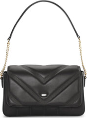 DKNY Sac à Bandoulière À Rabat Pour Femme Noir/Jaune Sacs Femme Naty Shop Default Title