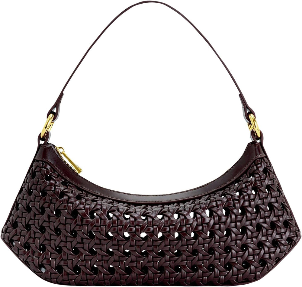 Sac bandoulière pour femme JW PEI Lily Bags Women Naty Shop Faux tissu en bambou Rouge vin profond