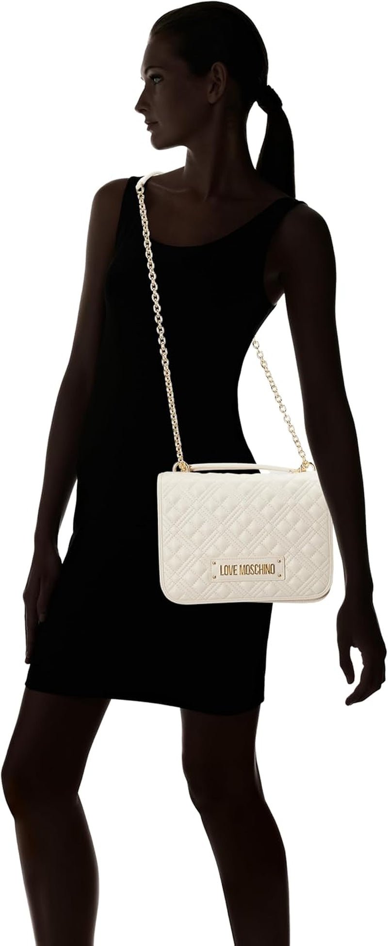 Geantă de umăr pentru femei Love Moschino, albă Genti Femei Naty Shop