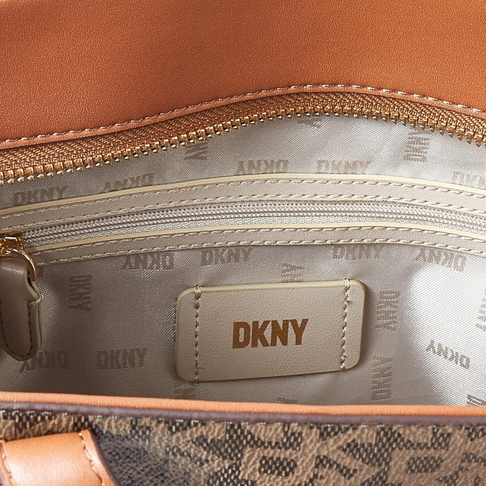 DKNY Zyon Messenger Tote Bag, Moka/Caramel, Taille Unique Sacs Femme Naty Shop