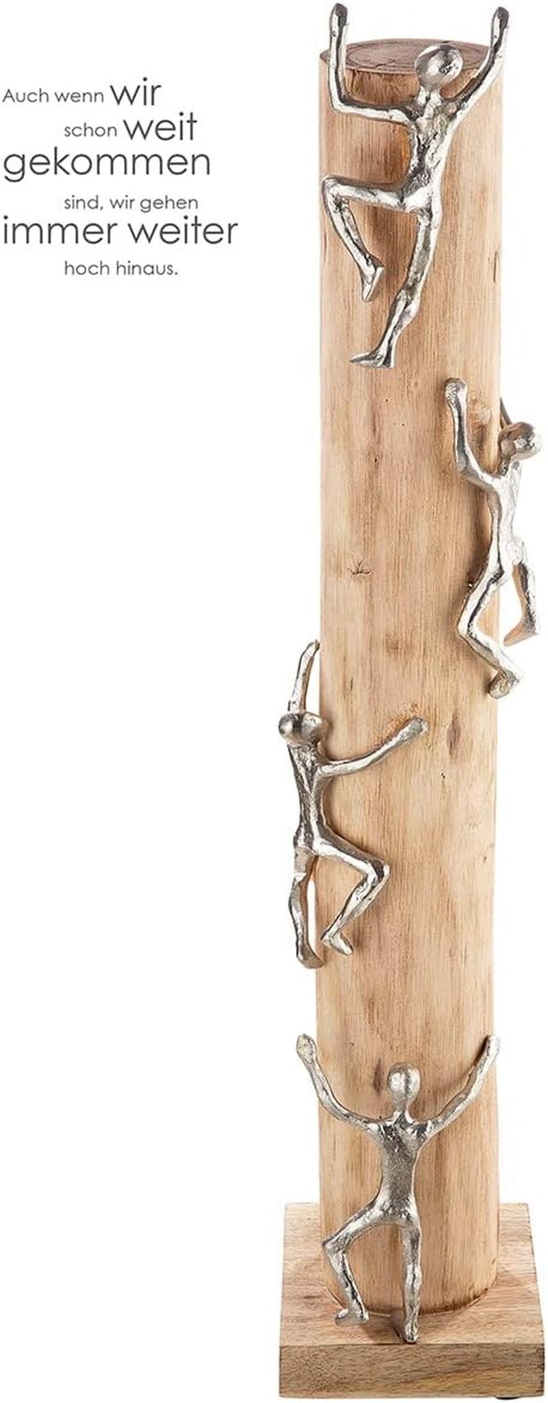 GILDE Sculpture décorative figure XL - haute Aluminium, bois naturel coloré - Hauteur 74 cm Statuettes et sculptures Naty Shop